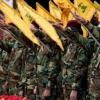 Hezbollah soldiers prade